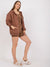 Dreiteiliger Damen Freizeitanzug - Damenset aus Radler, Shorts, Sweatshirt - Swytmode