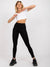 Damen Sportleggings Schwarz - Sportleggings mit Netz und hoher Taille - Dameleggings mit Netz - Swytmode