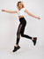 Damen Sportleggings Schwarz - Sportleggings mit Netz und hoher Taille - Dameleggings mit Netz - Swytmode