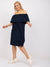 Einfarbiges Damenkleid Plussize  schulterfrei XL-4XL - Swytmode