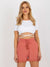 Damenshorts mit Spitze - Damenshorts aus Viskose - Damenshorts mit hoher Taille - Swytmode