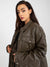 Modische Winterjacke in Eco-Leder, Gürtel S-L - Swytmode
