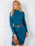 Damenkleid mit Rollkragen knielang und langen Ärmeln  S-XL - Swytmode