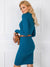 Damenkleid mit Rollkragen knielang und langen Ärmeln  S-XL - Swytmode