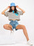 Damen Denim-Shorts mit Riss - Jeansshorts mit Riss - Swytmode