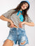 Damen Denim-Shorts mit Riss - Jeansshorts mit Riss - Swytmode